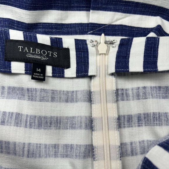 Talbots | Navy and White Striped Pencil Skirt Size 14 - Picture 5 of 6
